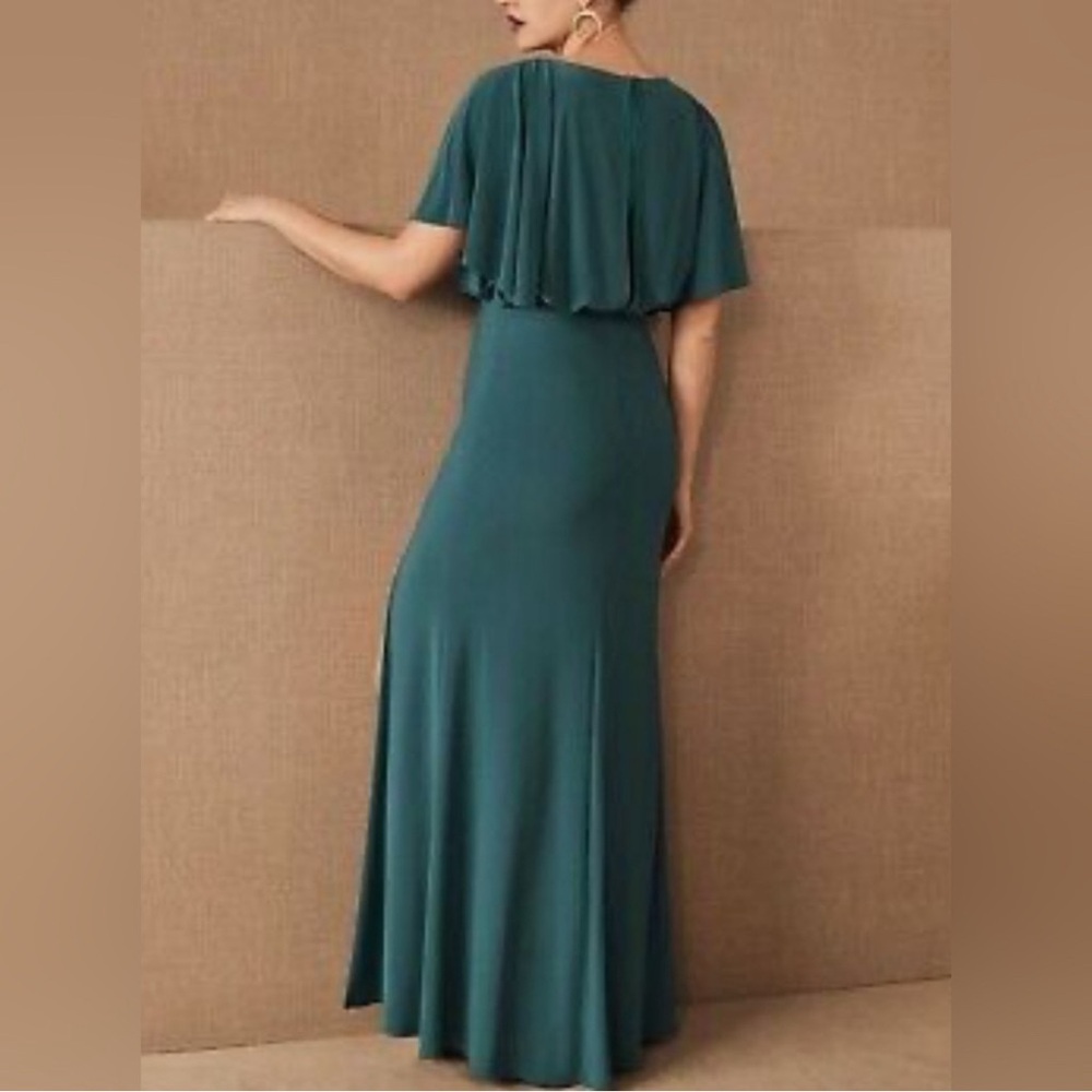 Anthropologie BHLDN “Lena” Teal green Maxi Dress with Slit - Picture 2 of 8